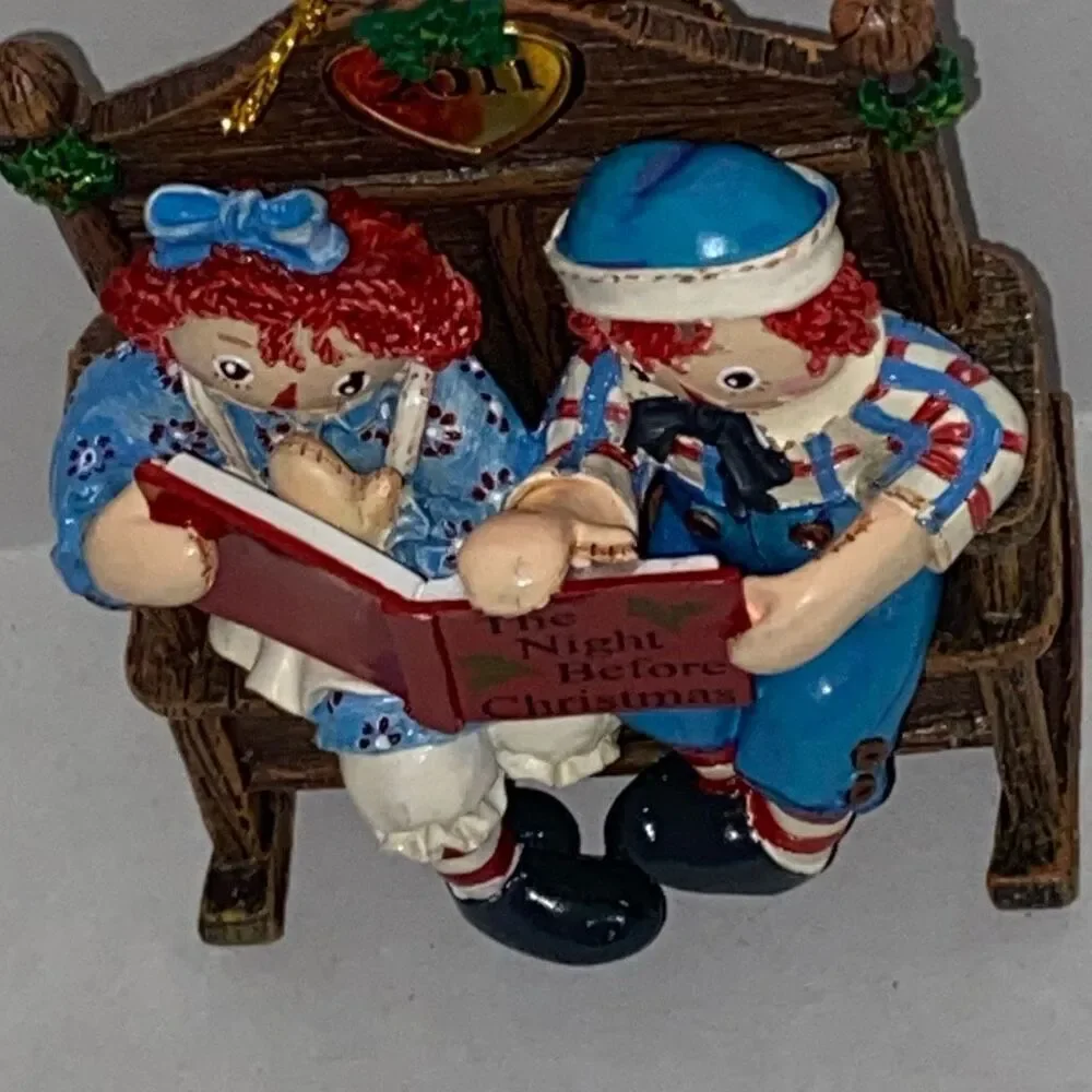 Danbury Mint 2011 Raggedy Ann & Andy in Rocking Chair‎ Christmas Ornament
